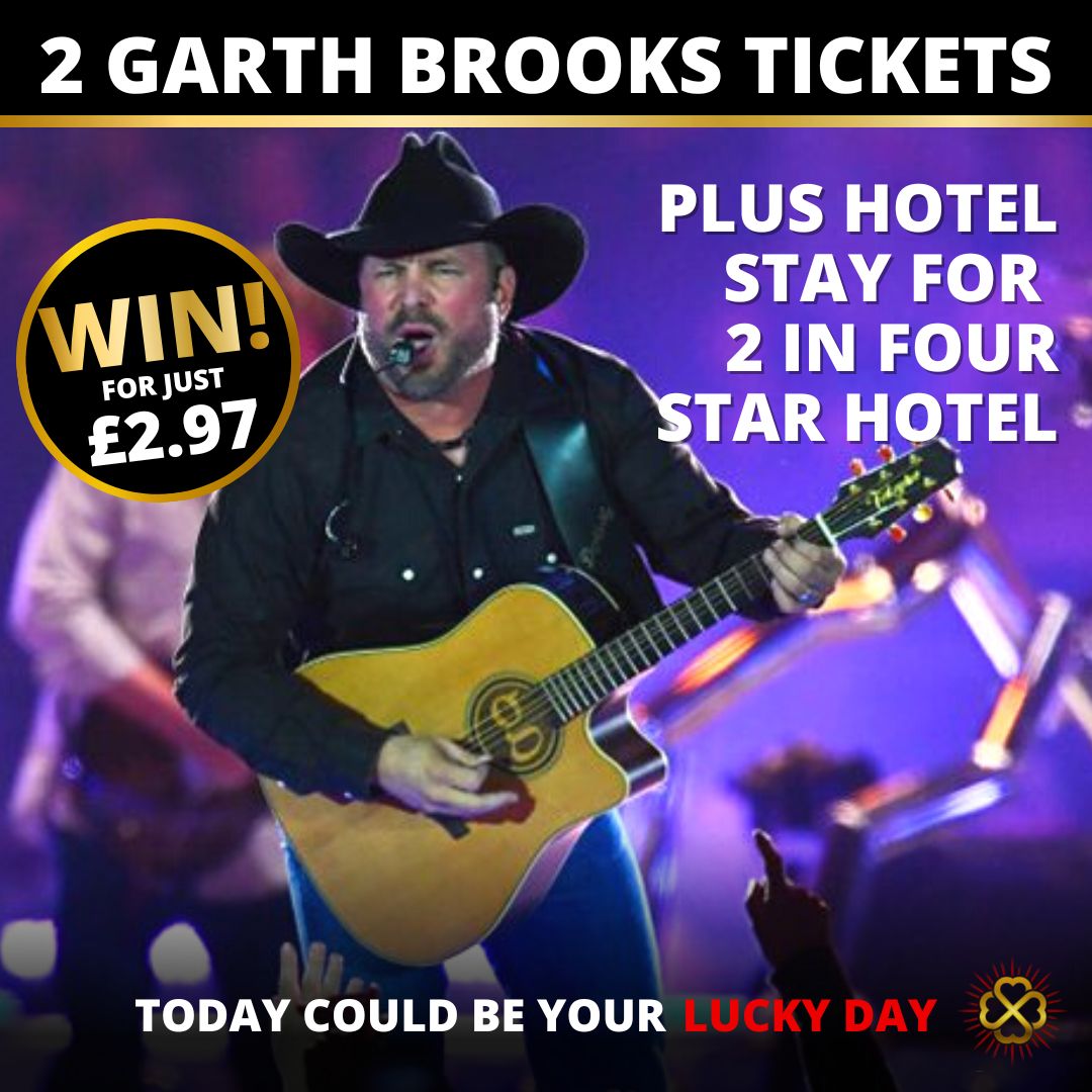 2 GARTH BROOKS TICKETS WITH 4 STAR OVERNIGHT STAY Lucky Day Competitions